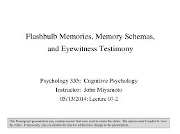 flashbulb memories memory schemas