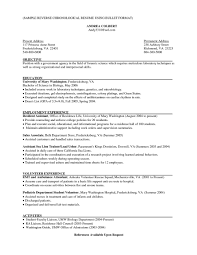 Reverse Chronological Resume Template Word Templates