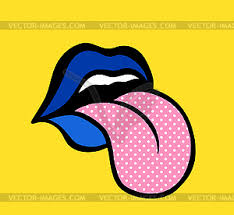 pop art speaking red lips tongue