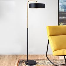 Iron Drum Reading Floor Lamp Macaron 1 Head Black Blue Yellow Finish Floor Stand Light For Living Room Takeluckhome Com