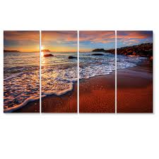 designart stunning ocean beach at sunset seas canvas art print