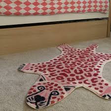 pink leopard rug by the little top