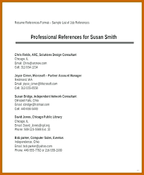 List Of Professional References Template Sample 967