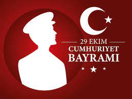29 ekim cumhuriyet bayrami with turkish ataturk man silhouette in circle  vector design 2683305 Vector Art at Vecteezy