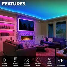 Honeywell 16 4 Ft Weatherproof 20 Color Led Rgb Under Cabinet Light Strip For Indoor And Outdoor Use Remote Control Sync