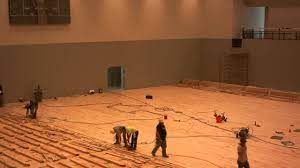 installing the gym floor athletic