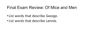 final exam review of mice and men ppt video online final exam review of mice and men