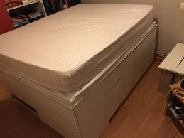 Ikea nordli white bed with headboard and storage. Lit Plateforme De 160 Avec Du Rangement Et Malm