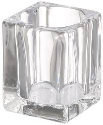 relight square glass candle holder