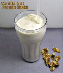 vanilla nut protein shake made with the