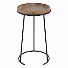 Round Wood Top Metal C Table At Home