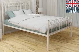 Myrtille Wrought Iron Ivory Bed Frame