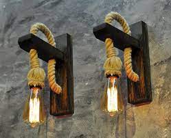 Rope Cord Wall Edison Sconces Rustic