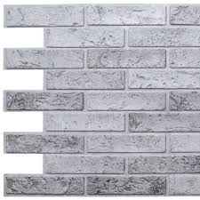 Grey White Faux Brick Pvc 3d Wall Panel