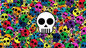 skull background bright 1080p laptop