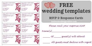 Free Wedding Templates Rsvp Reception Cards Katies Crochet Goodies