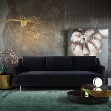 milan black velvet sofa michele pelafas