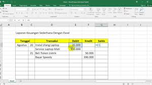 No, tgl, uraian, d, k, saldo. Tutorial Membuat Laporan Keuangan Sederhana Dengan Excel Youtube