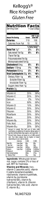 rice krispies gluten free nutrition