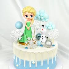 Fill the pastry bag with pink frosting and pipe stars around the doll where it meets the cake. Cake Figurines Topper Decoration Frozen Princess Elsa Doll Cake Toppers For Birthday Cake Decoration Wedding Party Supplies Shopee Singapore