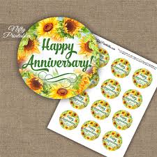 Bake me happy is a bakery that offers wedding and custom cakes in the triad area. Anniversary Cupcake Toppers Sunflowers Nifty Printables