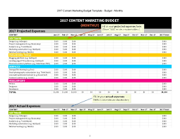 2018 Content Marketing Budget Excel Template