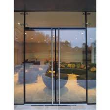 Plain Tempered Glass Office Entrance
