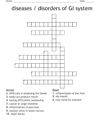 disorders of gi system crossword