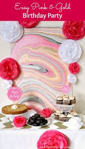 easy pink and gold birthday party