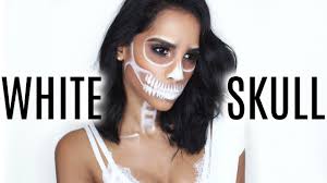 white skull halloween makeup you