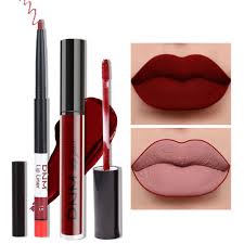 haoya 2 pcs matte dark red lip liner