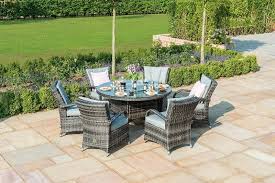 Texas 6 Seater Round Dining Set Outdoor