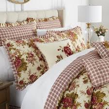 red fl cotton queen comforter set