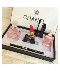 chanel gift set 2 perfume 4 lipstick