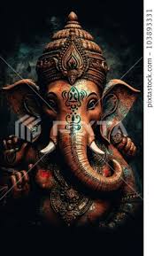 a beautiful ganesha statue for mobile
