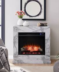 Dame Faux Marble Electric Fireplace