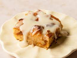 Butter Bread Pudding With Vanilla Sauce gambar png