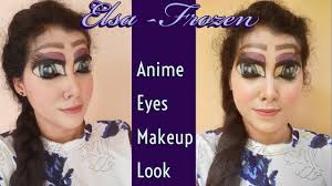 frozen anime eye and full face makeup