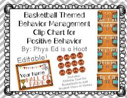 Basketball Themed Behavior Management Clip Chart For Positive Behavior Editable