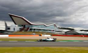 Silverstone features a bright white paint with light grey brush strokes. How Silverstone Prepared For F1 Double Header Amid The Pandemic Formula One The Guardian