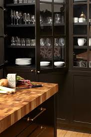 Black Kitchen Cabinets With Glass Doors