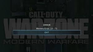 fix modern warfare memory error 13 71