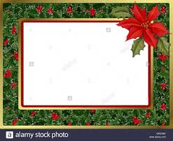 A Christmas Themed Border With Poinsettia Stock Photo 65460403 Alamy