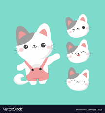 flat cute kitten character royalty free