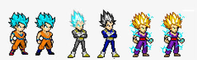 Image of dragon ball z dokkan battle apps on google play. Dragon Ball Z Sprites Dbz Pixel Characters Transparent Png 2330x660 Free Download On Nicepng