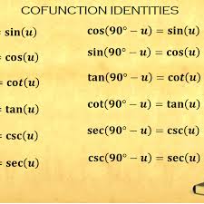 cofunction idenies in trigonometry
