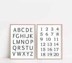 Alphabet And Number Printable Wall Art