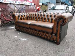 genuine leather chesterfield 2 seater