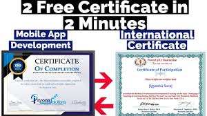 2 free certificate in 2 minutes free