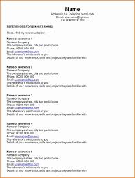 Resume References Format Special 12 Professional References Template